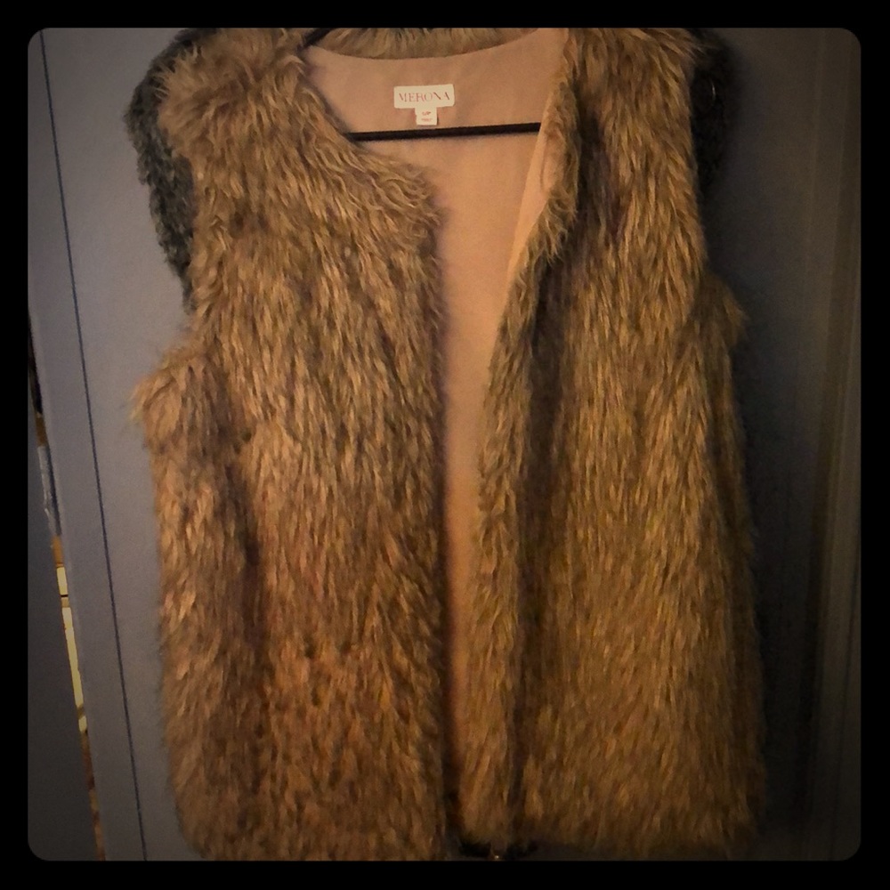 Brown furry vest